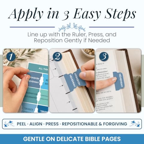 90 Christian Bible Tabs for Women, Men & Kids - Blue - color: Blue