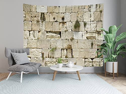 Loccor Western Wall Jerusalem Tapestry Jerusalem Judaism Ancient Israel Old City Wailing Wall Tapestry Wall Hanging Religious Church Bedroom Living Room Dorm Home Decor 118x98 Inches - size: 118.1"L x 96"W