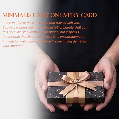 60 Bible Verse Cards with Wooden Stand in Gift Box - Black & Gold Scripture Cards for Men - Christian Encouragement & Affirmation Prayer Cards - Masculine Spiritual Gift for Him (2.15x3.35in) - color: BLACK VIBRANCY ORANGE