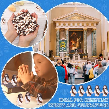 Barydat 100 Pcs Little Jesus Figures, Halloween Prank Props, Ocher - color: Ocher