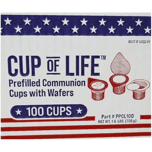 100 Prefilled Communion Cups with Premium Red Grape Juice and Wafers by Cup of Life – Fresh, Convenient, and Ready to Serve