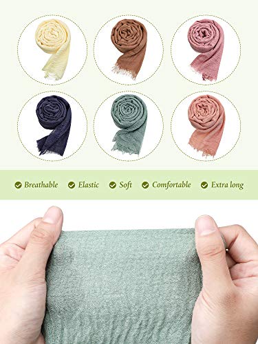 Geyoga 6 Pcs Women Scarf Shawl Hijab Scarves - color: Stylish Colors