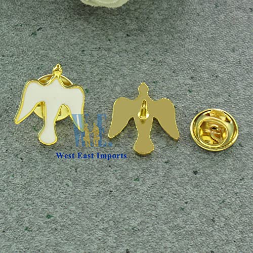 12 Pcs Holy Spirit Lapel Pin, Enamel Dove Confirmation Favors - color: White