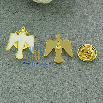 12 Pcs Holy Spirit Lapel Pin, Enamel Dove Confirmation Favors - color: White