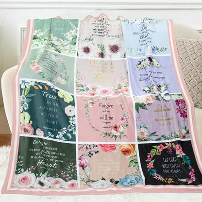Christian Gifts for Women, Religious Birthday Blanket 60"X50" - color: Flower-christian