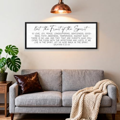 The Fruit of the Spirit Rustic Bible Verse Framed Wall Art - color: Black Frame, style: The Fruit of the Spirit