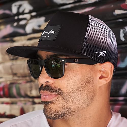Grace Folly Trucker Hat for Men & Women. Snapback Mesh Caps - color: Black With Fade