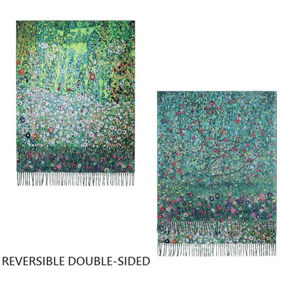 Umjetnost Soft Cashmere Feel Scarf For Women Winter Warm Scarves Large Shawl Wrap Monet Van Gogh Art Print - color: C18 Green
