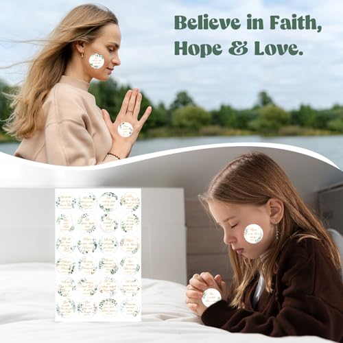 600 Pcs Bible Verse Stickers 24 Styles Eucalyptus Scripture Stickers - style: Eucalyptus
