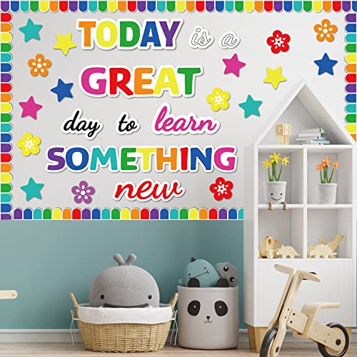 Learn Bulletin Board Decoration Set Welcome Classroom Bulletin Board Cutouts for Party School Classroom Door Welcome Bulletin Board Craft Home Wall (Today is a Great Day to Learn Something New) - style: Today is a Great Day to Learn Something New