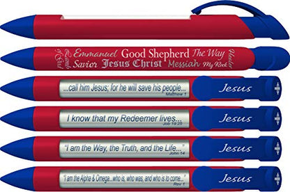 Greeting Pen Bible Verse Pens- God is Love/Lord's Prayer/Names of Jesus Trio Rotating Message 6 Pen Set (36071)