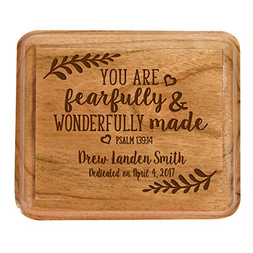 Personalized You are fearfully and wonderfully made Psalm 139:14 1st Holy Communion Keepsake Box Custom Sacraments Baptism gifts By LifeSong Milestones (Wonderfully made) - color: Wonderfully made