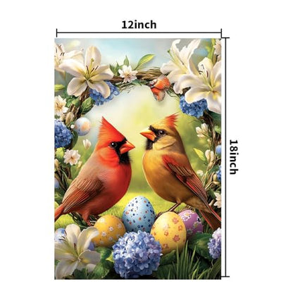 Easter He is Risen Garden Flags for Outside 12x18 Double Sided - color: Cardinal-Easter, size: 12x18 Inches