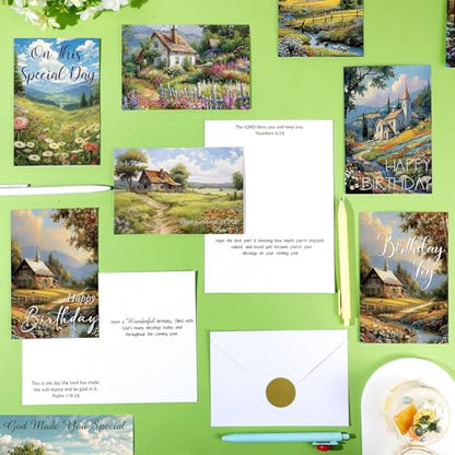 Geyoga 80 Set 4 x 6 Inch Religious Christian Birthday Cards Bulk