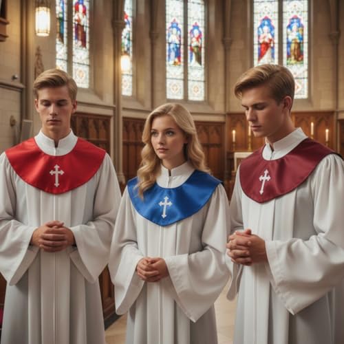 Unisex V-Shape Church Choir Stole with Cross for Adults Church - color: Lavender, size: White Cross