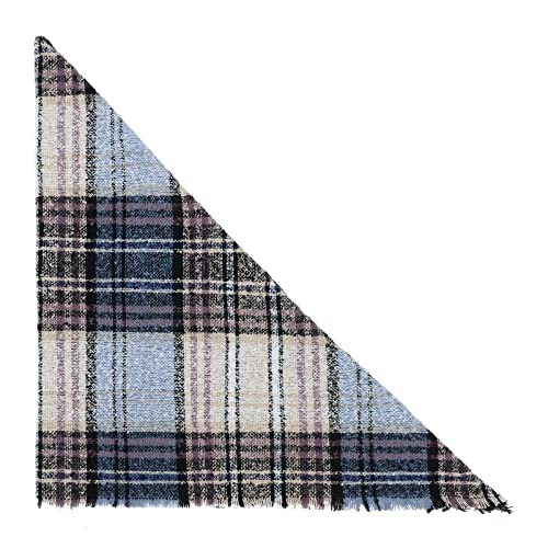 American Trends Scarfs for Women Winter Triangle Scarf Classic Plaid Warm Scarf Soft Scarves Knitted Wrap Shawl - color: Triangle Pink & Blue & White
