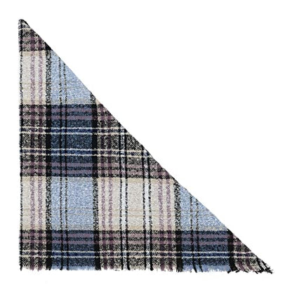 American Trends Scarfs for Women Winter Triangle Scarf Classic Plaid Warm Scarf Soft Scarves Knitted Wrap Shawl - color: Triangle Pink & Blue & White
