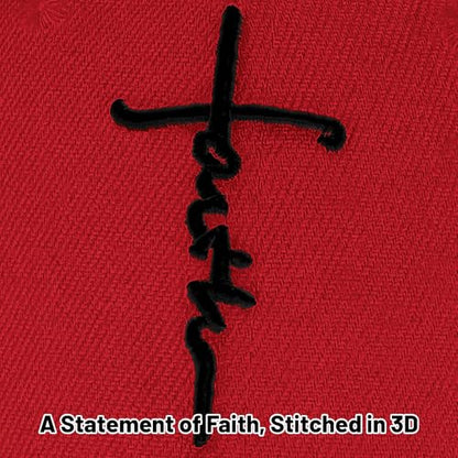 3D Embroidered Christian Hat for Men & Women, Jesus Faith Cross Hat, Religious Gifts for Christians Clothes - color: Faith Design-red