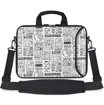 RICHEN 10 inch Messenger Bag Carrying Case with Handle Accessory Pocket Fits 7 to 10-Inch Laptops/Notebook/Kids Tablet (7-10.2 inch, Animal Cartoon) - color: Animal Cartoon, size: 7-10.2 inch