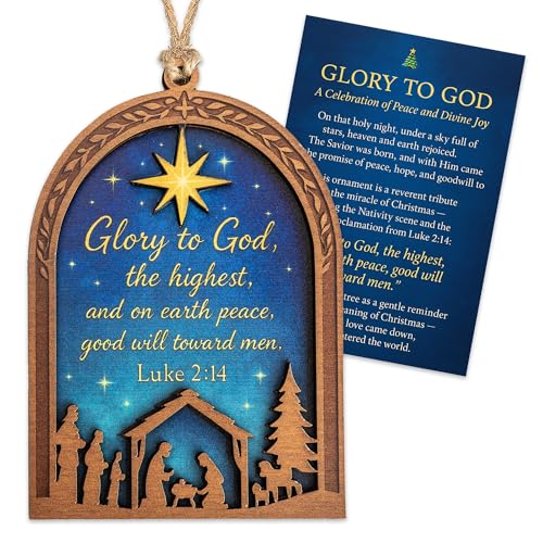 Christian Christmas Ornament 2026 - Religious Christmas Ornaments - Acrylic Ornament Christian Christmas Decor Gifts for Friends, cowoker, Men, Women, Office RUSATEN Tmlnativity - color: Nativity1