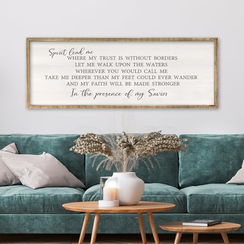 RLWangChao Spirit Lead Me Wall Art, 32×12 Inch Wood - color: Spirit Lead Me (Wood), size: 32"L x 12"W
