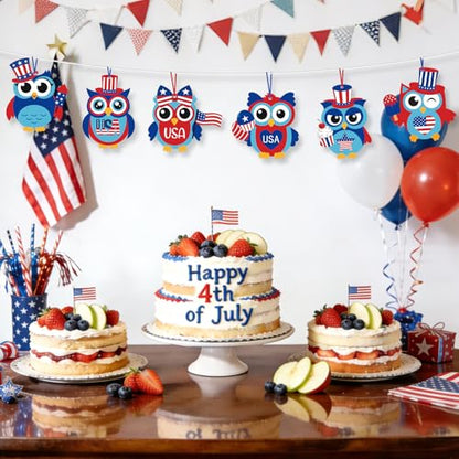 PAIVSUN 24Pcs 4th of July Crafts for Kids, DIY Owl Stickers Crafts Kit - style: Patriotic Owl