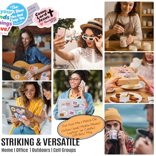 Christian Bible Verse Stickers 211 Set, Jesus Religious Scripture Stickers Waterproof for Faith Journaling Planner Laptop Vision Board Scrapbook Gifts (105 Sticker + 75 Bible Tabs + 31 Bookmarks)
