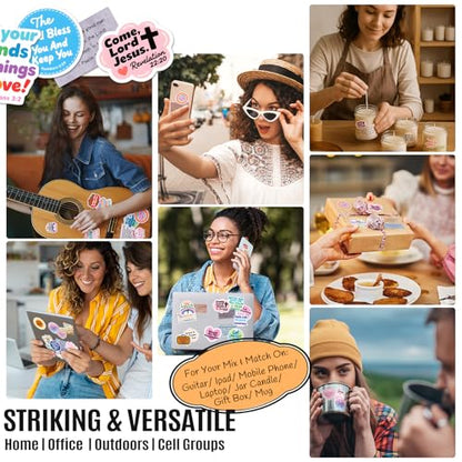 Christian Bible Verse Stickers 211 Set, Jesus Religious Scripture Stickers Waterproof for Faith Journaling Planner Laptop Vision Board Scrapbook Gifts (105 Sticker + 75 Bible Tabs + 31 Bookmarks)