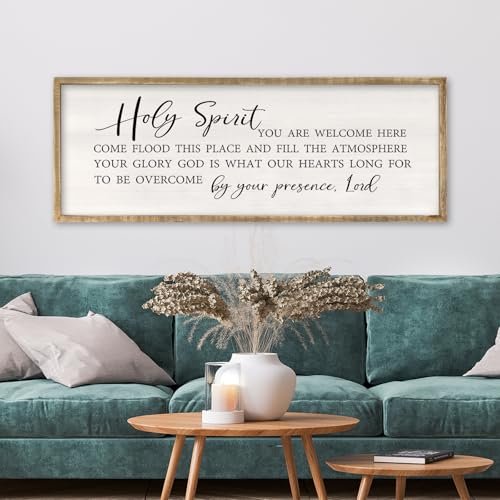 RLWangChao Holy Spirit You are Welcome Here Wall Decor Art 32"×12" Wood - color: Holy Spirit You are Welcome Here (Wood), size: 32"L x 12"W