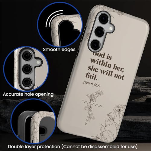 Compatible with Samsung Galaxy S24 Plus Full Body Matte Case Hard Shell Shockproof Screen Lens Protection for Girl Boy Cute Pattern Christian Bible Verse Religious Scripture Jesus - color: Christian Bible Verse Religious Scripture Jesus, size: Samsung Gal