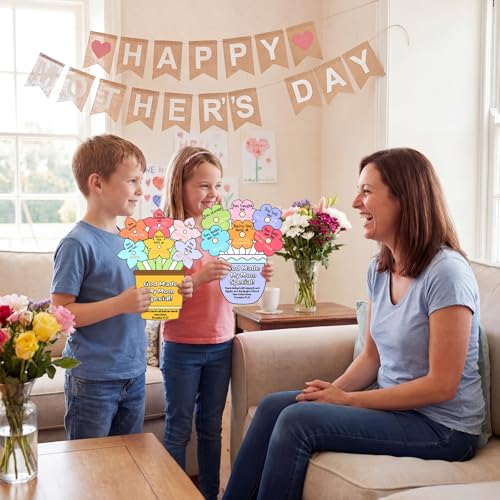 Dunzoom 48 Pcs Mother's Day Christian Crafts Color Your Own Sunday School Crafts with 12 Colored Pencils God Made My Mom Special Flower Pot Arts DIY Bible Religious Gifts Church Classroom Activities - style: Mother's Day
