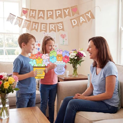 Dunzoom 48 Pcs Mother's Day Christian Crafts Color Your Own Sunday School Crafts with 12 Colored Pencils God Made My Mom Special Flower Pot Arts DIY Bible Religious Gifts Church Classroom Activities - style: Mother's Day