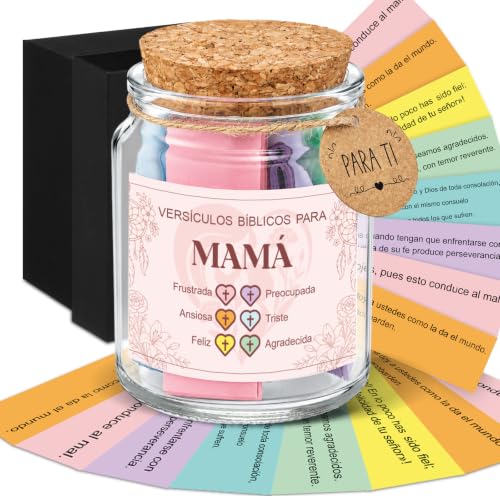 Lunmon Spanish Bible Verse Affirmation Jar Mama 96 Cards Christian Prayer - style: Mama