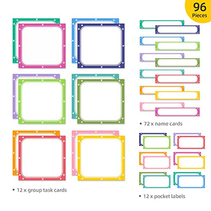 REGELETO Small Group Management Pocket Chart with 96 Cards Classroom Jobs Chart Small Group Organizer and on Task for School Teacher Homeschool Learning Supplies (Black) (Pack of 2) - size: 48-Pockets (Pack of 2)