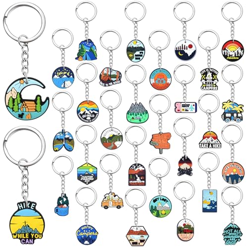 Cute Keychain Bulk,Cute Key Chain for Car Keys Purse Bag Rewards - color: Camping-30