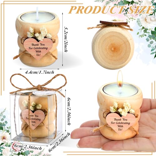 MTLEE 16 Pack Wooden Tealight Candle Holder Kit Guest Gifts, Boho - color: Boho