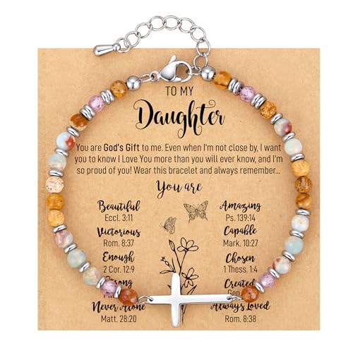 Crystal Cross Bracelet for Women Teen Girls Christmas Birthday Gifts - style: Daughter