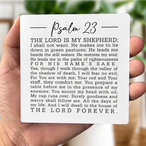 A1 Christian Psalm 23 Wood Sign Plaque with Stand, Bible Verse Home Decor - color: Psalm 23 B 02