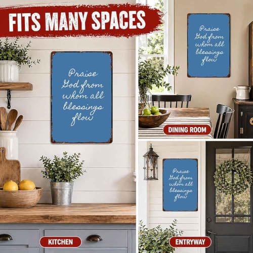 Christian Blessing Quote Farmhouse Aluminum Metal Sign 8 x 12 Inch
