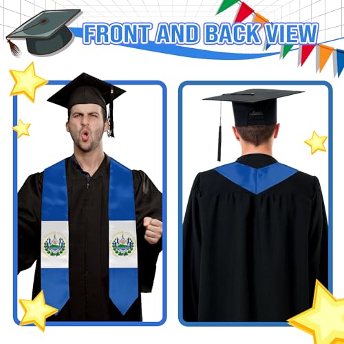 Graduation Flag Stole Sash Scarf Day Gifts - color: El Salvador Flag