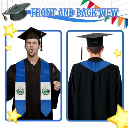 Graduation Flag Stole Sash Scarf Day Gifts - color: El Salvador Flag