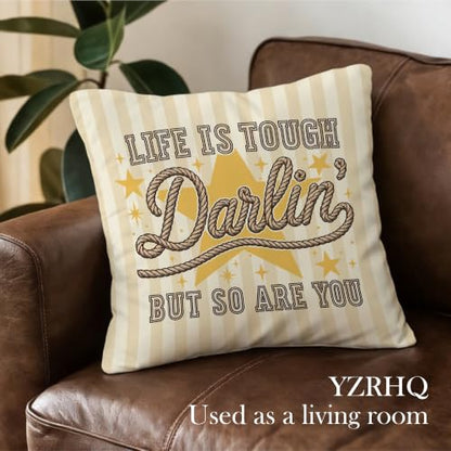 Inspirational Western Cowgirl Pillow Cover 18x18 Double-Sided - color: Color-17