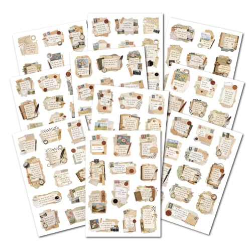 120Pcs Vintage Motivational Quotes Stickers for Junk Journal - color: Famous Quote