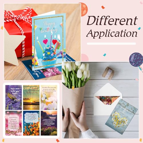 Motiskyy 100 Pack Religious All Occasion Cards, Christian Greeting Blessing Cards Assortment with Scripture Inspirational Prayer and Envelopes Stickers for Christmas Birthday Thinking of You