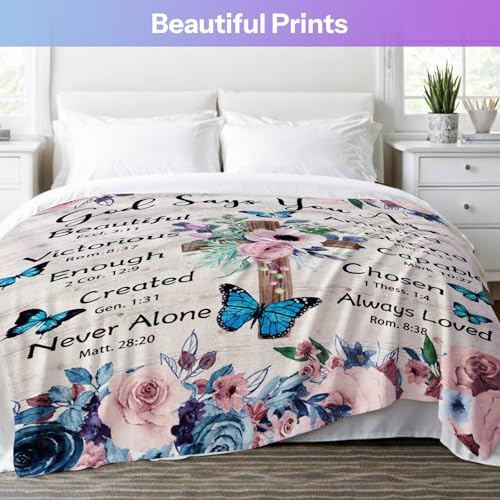 Christian Birthday Gifts Blankets for Women, Christian Gifts for Women, Spiritual Religious Gifts for Daughter, Inspirational Christian Blankets Gift for Chritsmas Thanksgiving 50x60in - color: Christian01, size: 50x60 in