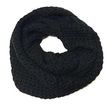 Wrapables Thick Knitted Winter Warm Infinity Scarf - color: Jet Black