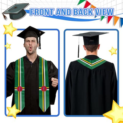 Graduation Flag Stole Sash Scarf Day Gifts - color: Dominica Flag