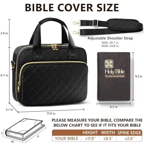 Bible Cover Case for Women, Bible Tote Bag w/Study Supplies Journaling Kit