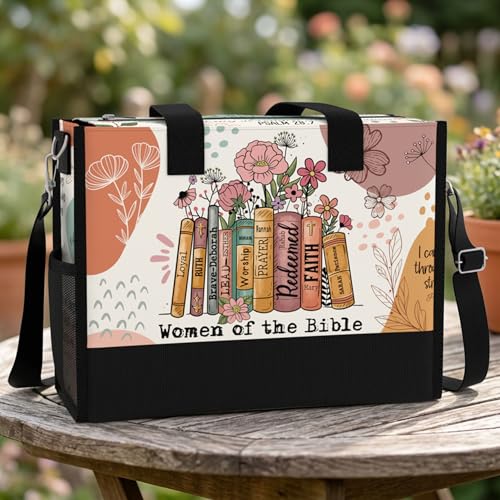 Christian Tote Bag for Women Bible Study Church Faith Organizer - color: Women of the Bible