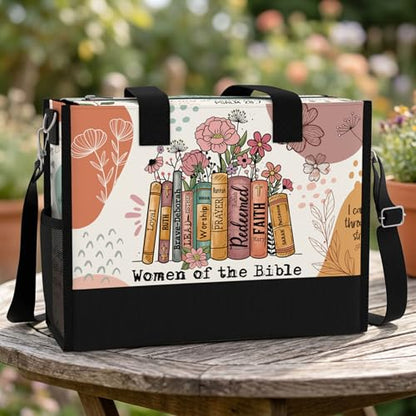 Christian Tote Bag for Women Bible Study Church Faith Organizer - color: Women of the Bible